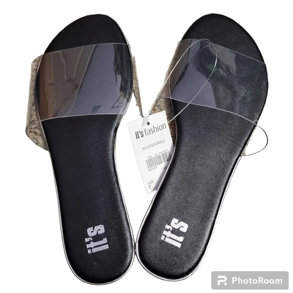 NWT It's Women's Clear Slides Sandals SZ 7, 8, 9, 10, 11 - Picture 1 of 7